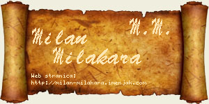 Milan Milakara vizit kartica